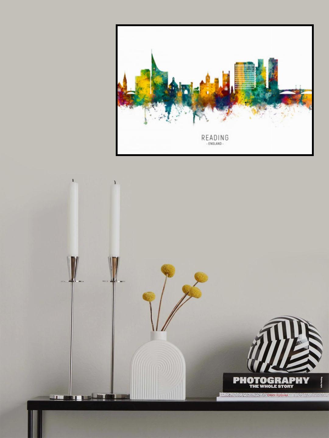 Reading England Skyline Poster och Canvastavla