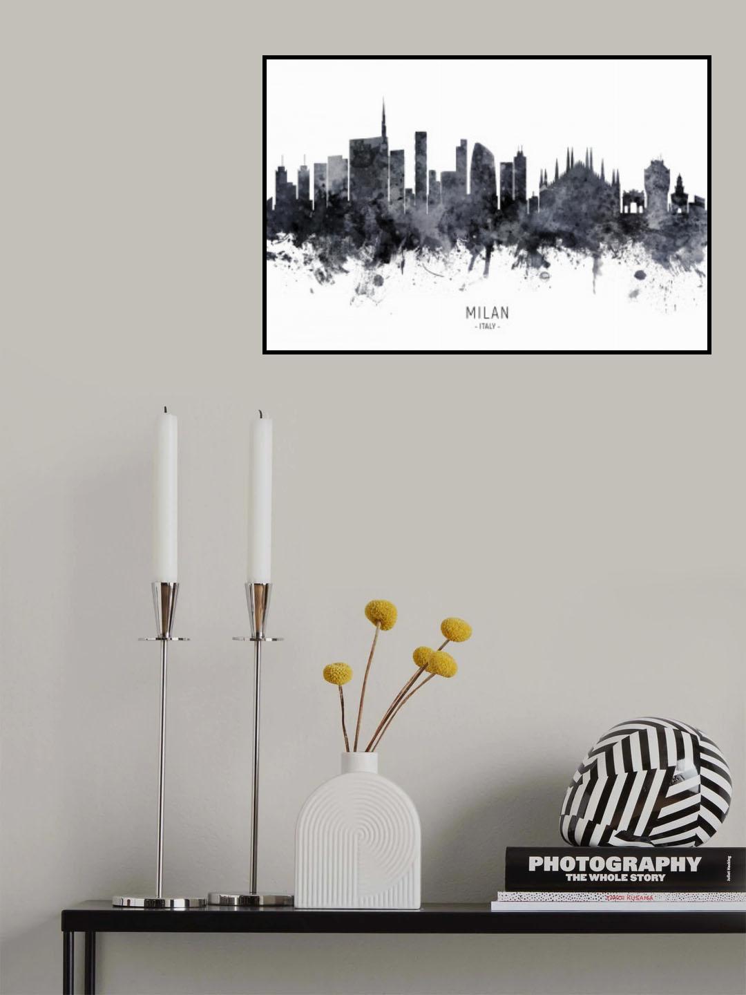 Milan Italy Skyline Poster och Canvastavla