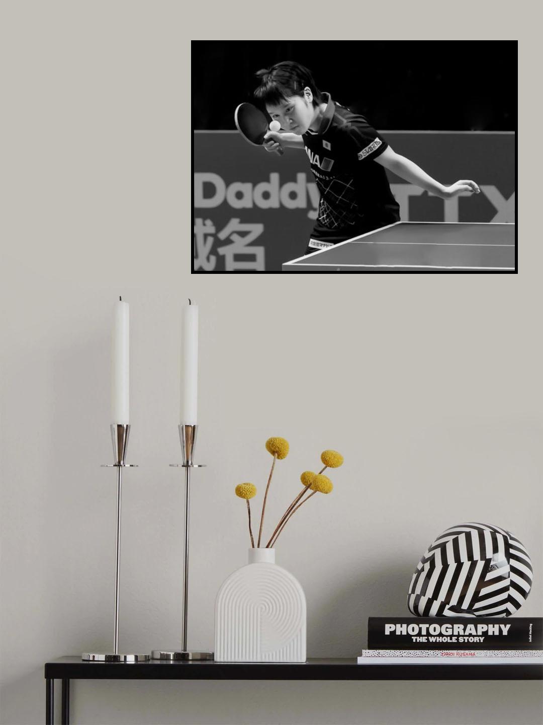 Miu Hirano, serving in the ITTF 2016 Women's Table Tennis World Cup Poster och Canvastavla