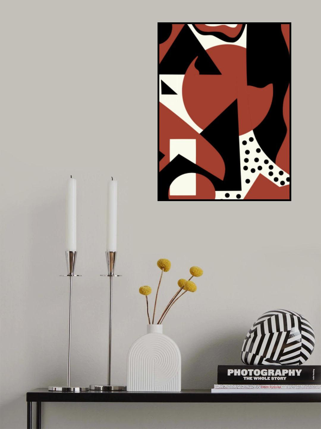Geometrical Red Abstract Maximalist Poster och Canvastavla