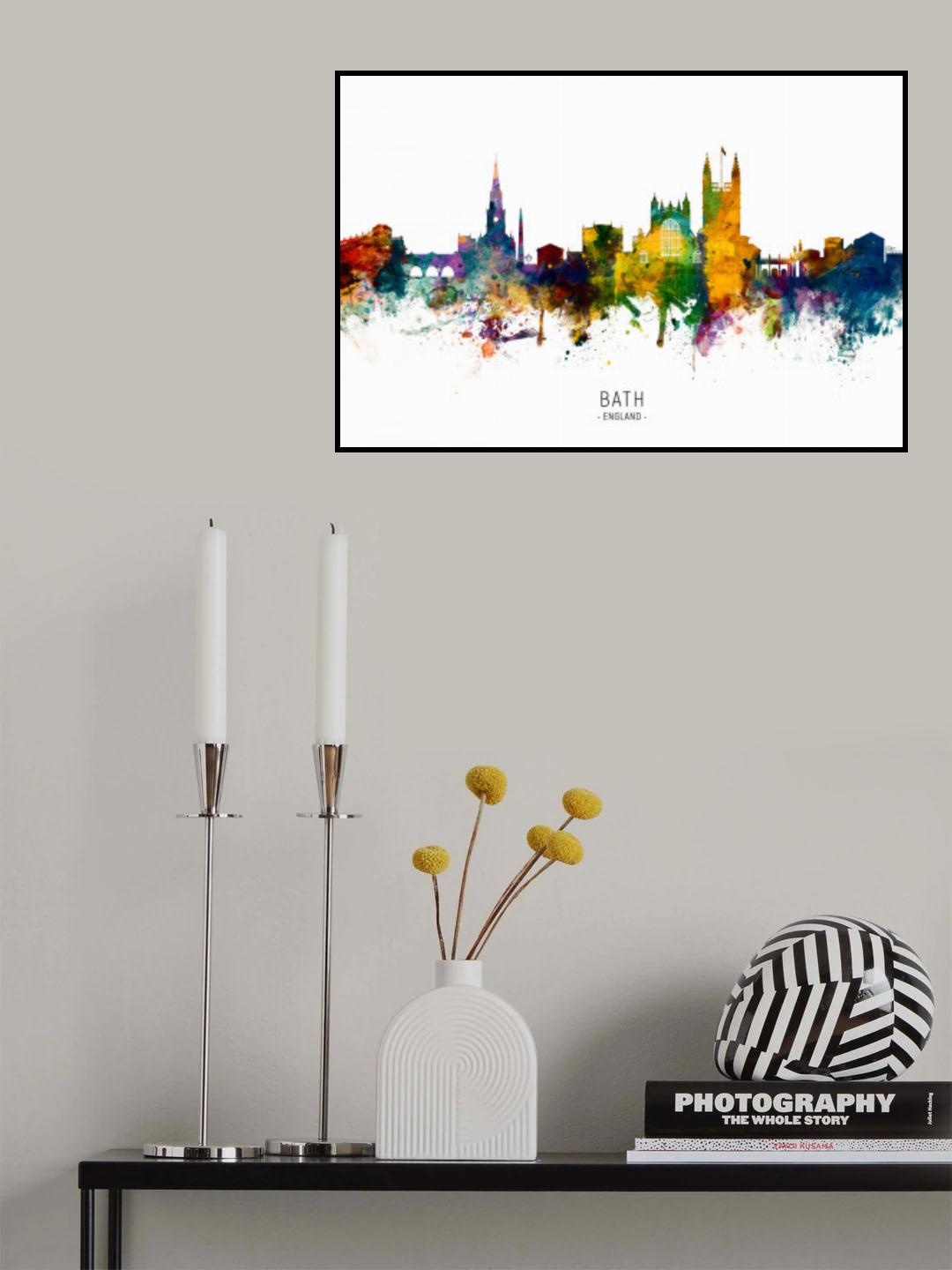 Bath England Skyline Cityscape Poster och Canvastavla