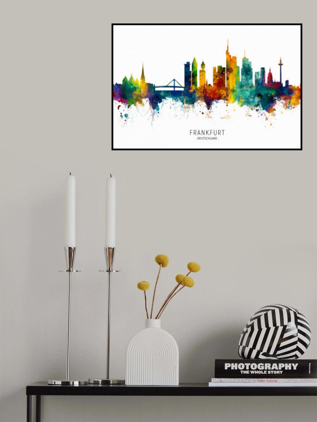 Frankfurt Germany Skyline Poster och Canvastavla