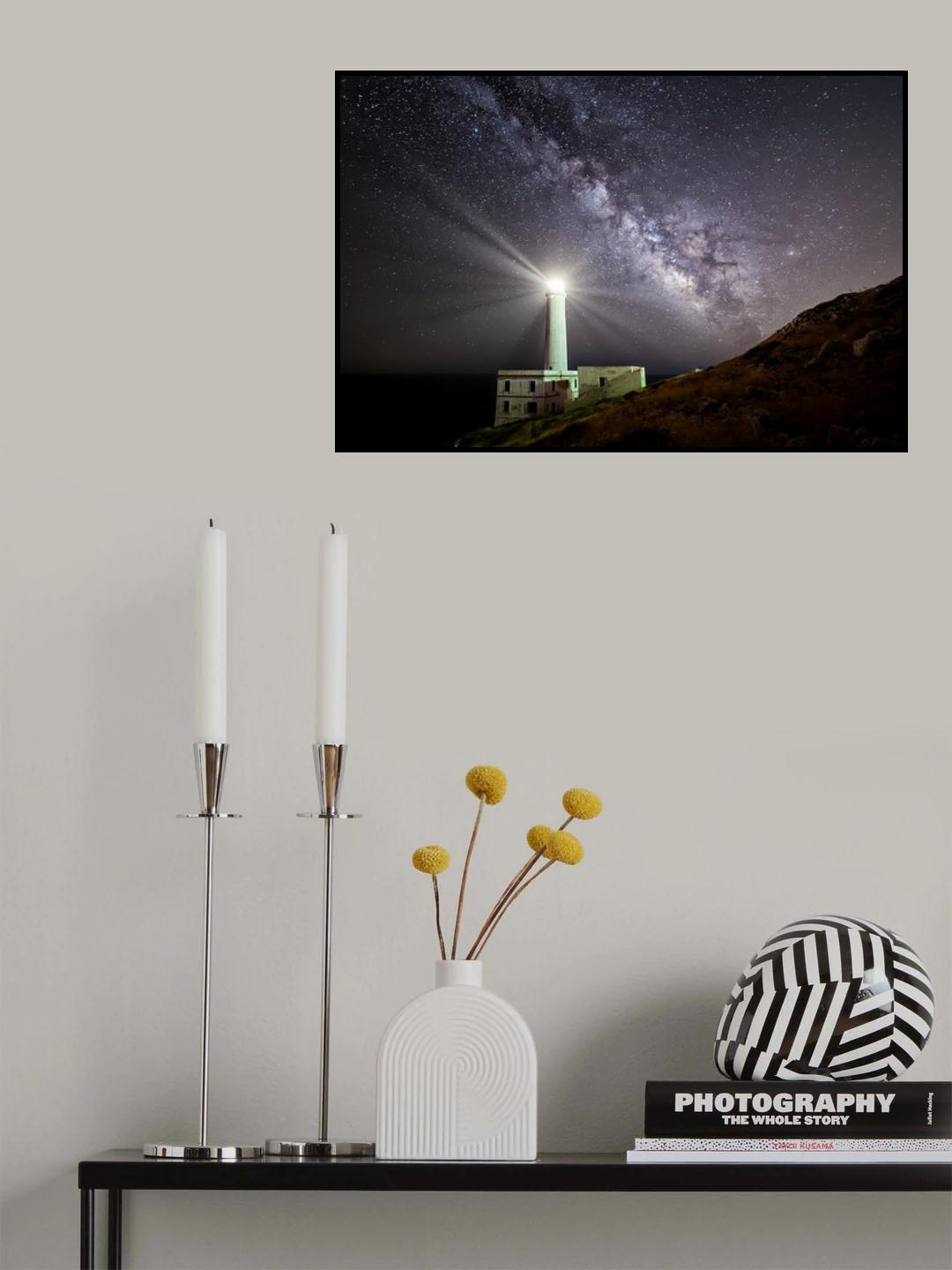 The lighthouse and the Milky Way Poster och Canvastavla
