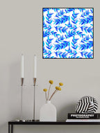 Blue Leaves Curved Poster och Canvastavla