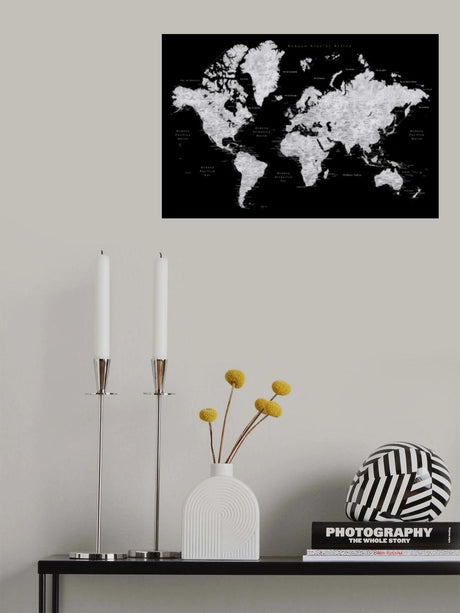 Eban world map in Spanish Poster och Canvastavla