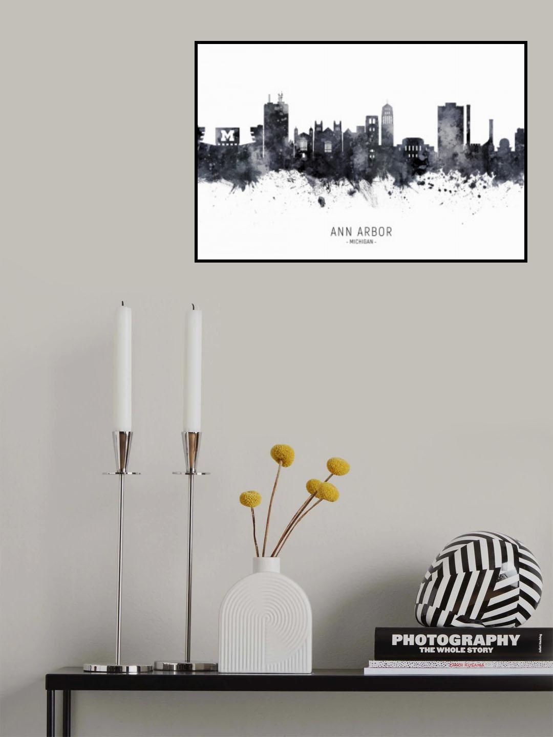 Ann Arbor Michigan Skyline Poster och Canvastavla
