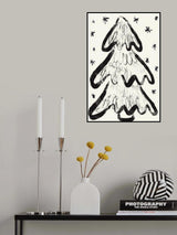Christmastreeandsnow Palewhite Poster och Canvastavla