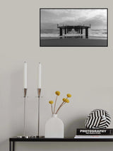 old pier and dramatic landscape Poster och Canvastavla