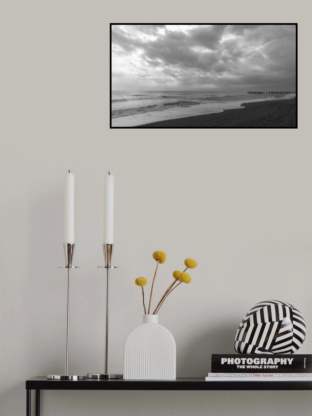old pier and dramatic landscape Poster och Canvastavla