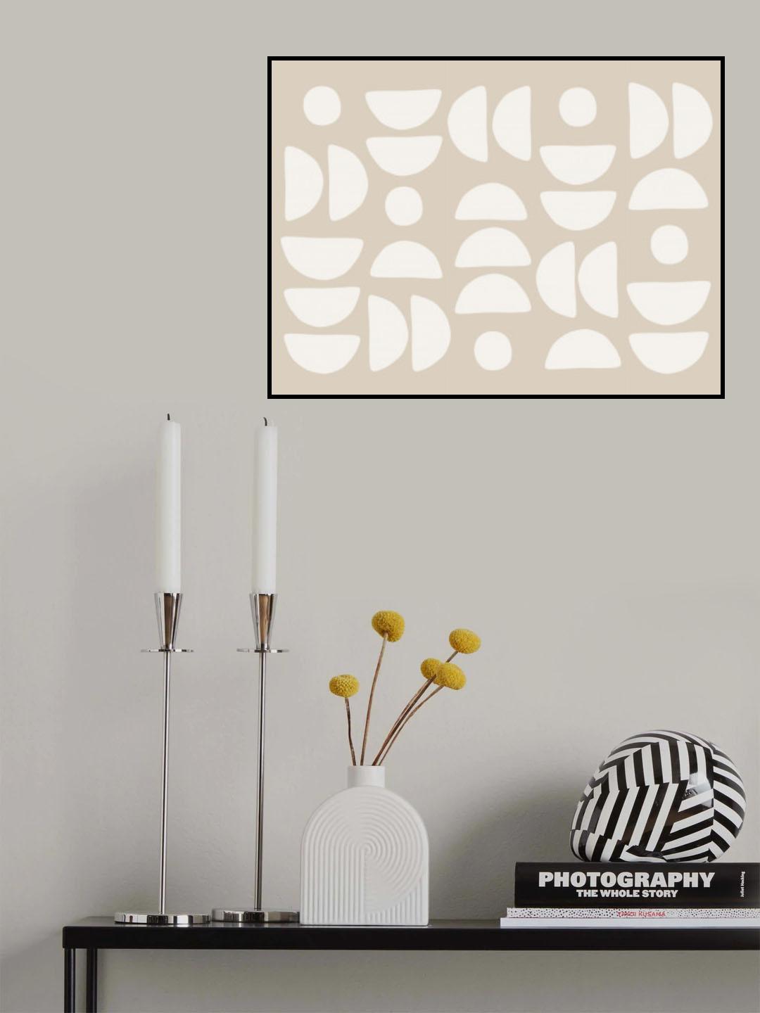 White Half Circles Art Poster och Canvastavla