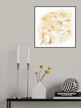 Rekha floral bouquet in gold Poster och Canvastavla
