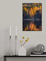 Lake house in autumn colors Poster och Canvastavla