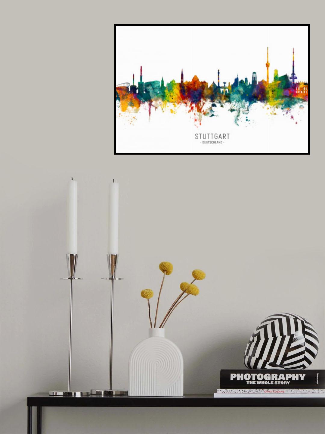 Stuttgart Germany Skyline Poster och Canvastavla