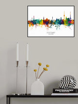 Stuttgart Germany Skyline Poster och Canvastavla