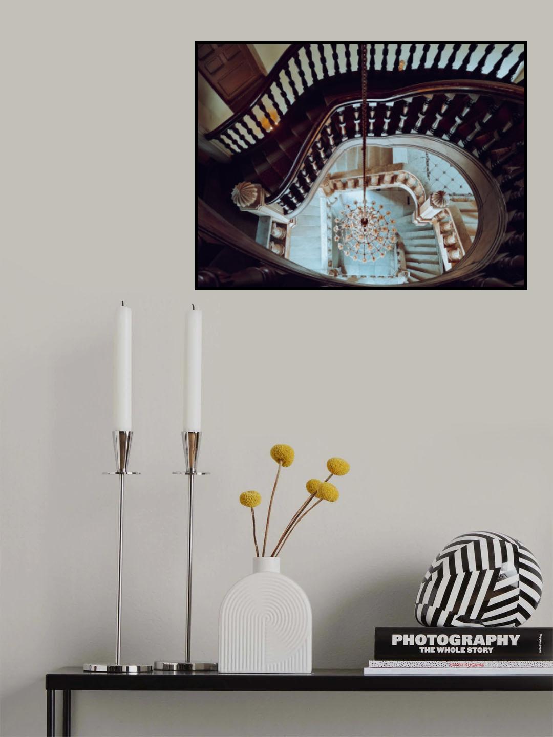 Baron Empain Palace Staircase Poster och Canvastavla