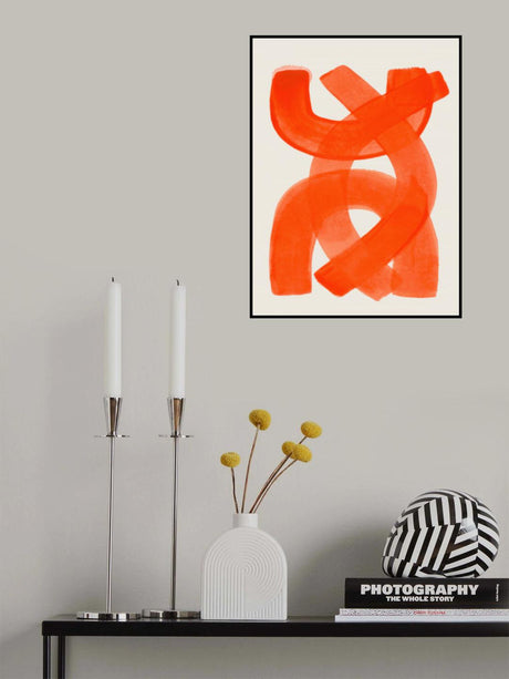Orange Strokes Poster och Canvastavla
