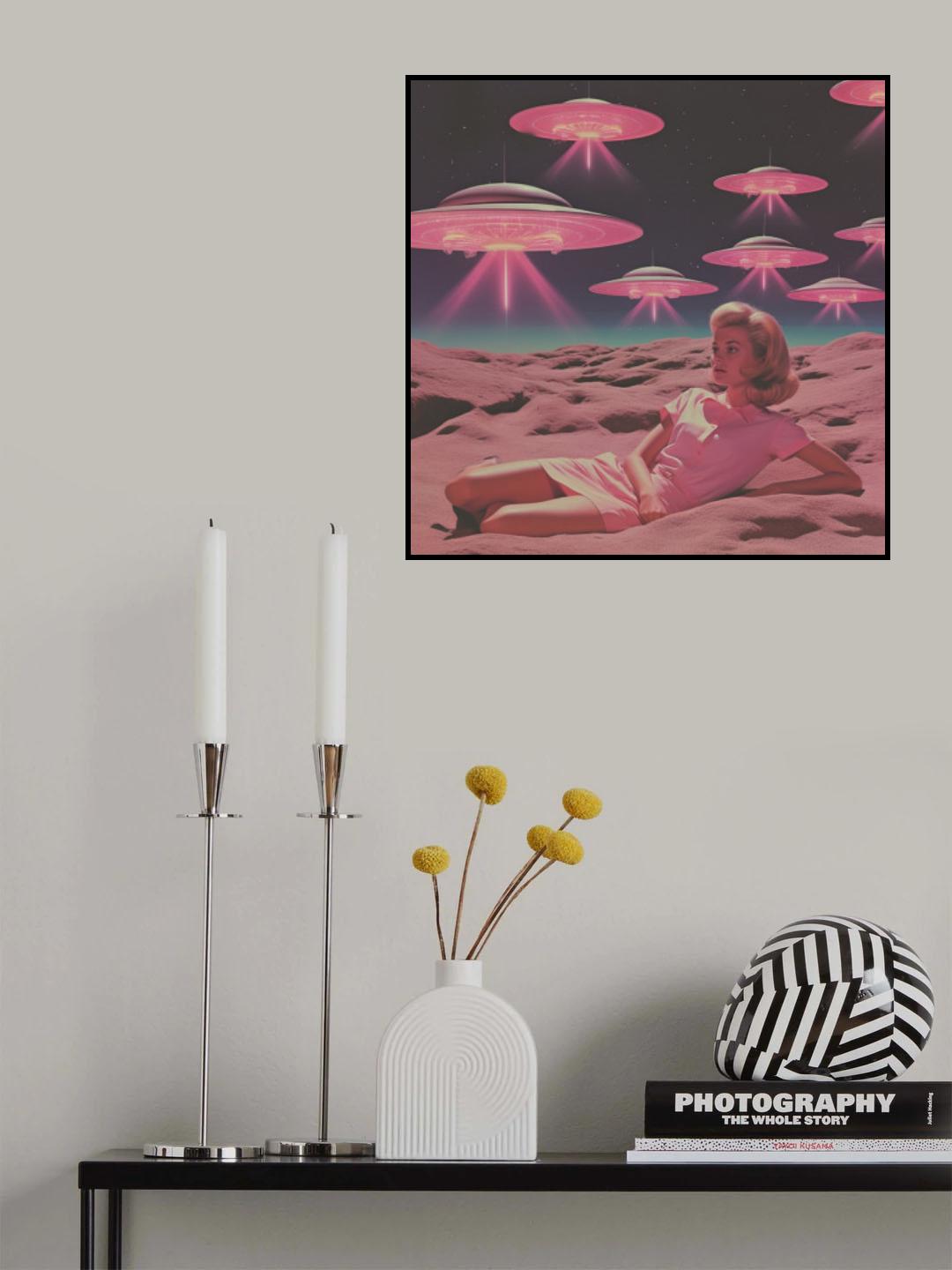UFO Skies Collage Art Poster och Canvastavla