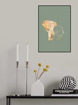 Sage Green Gold Elephants 1 Poster och Canvastavla