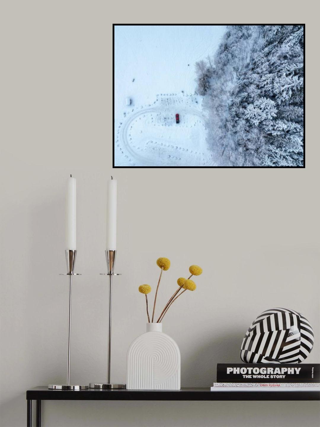 White and red Poster och Canvastavla
