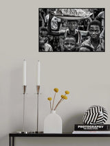 Selling in a market in Benin. Poster och Canvastavla