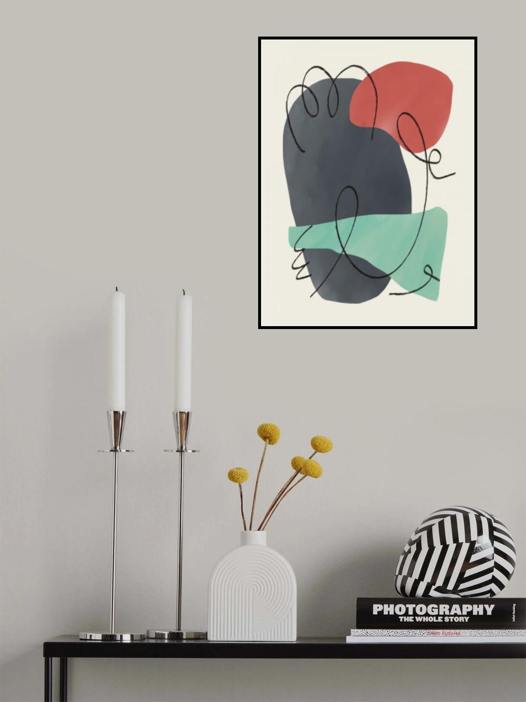 Watercolor Organic Shapes 3 Poster och Canvastavla