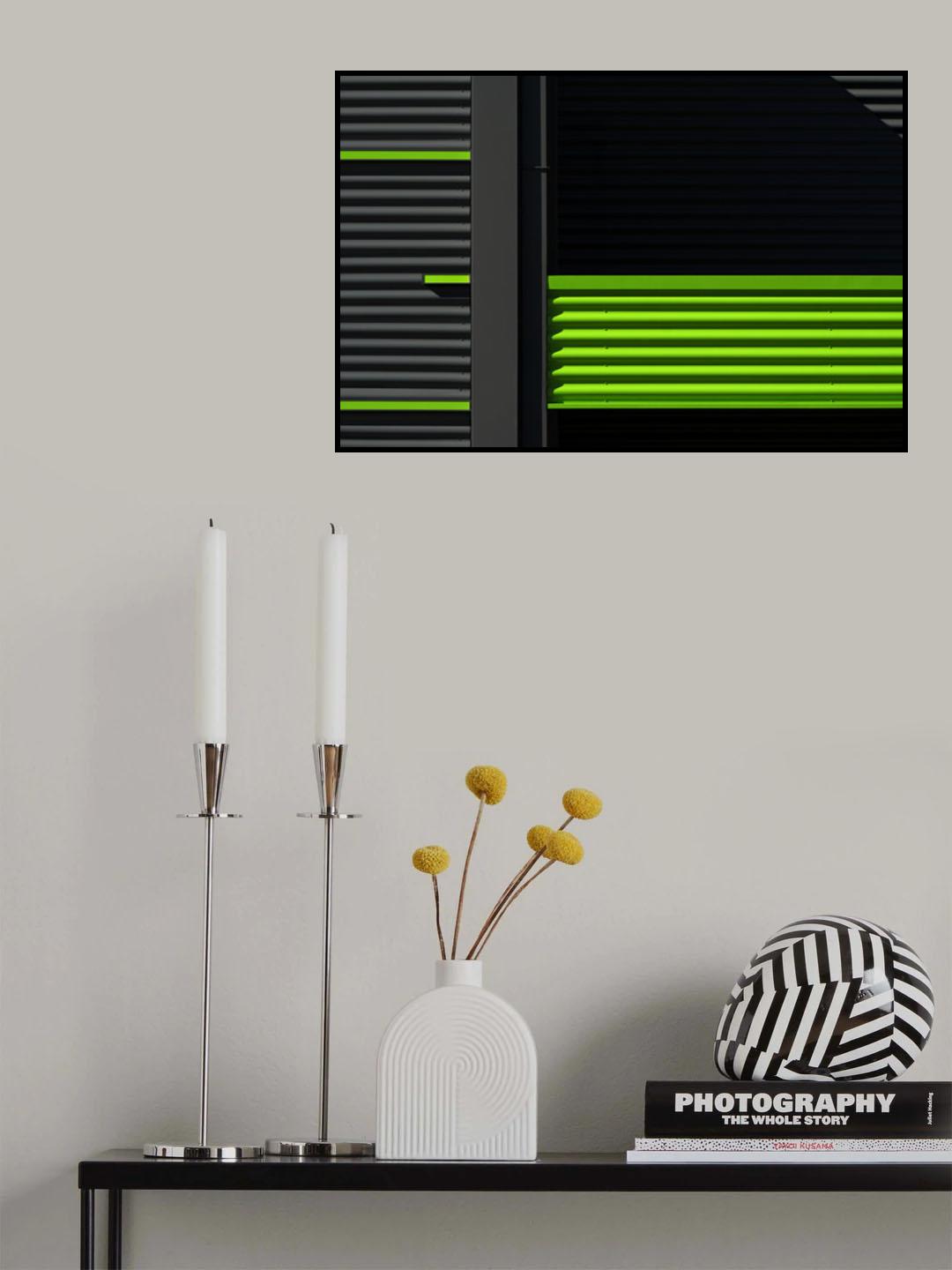 Gray and Green Stripes Poster och Canvastavla
