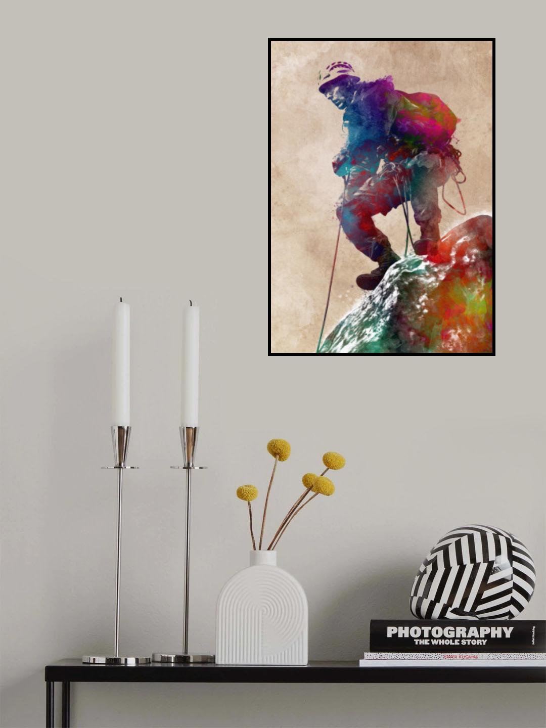 Mountaineer climbing sport art Poster och Canvastavla