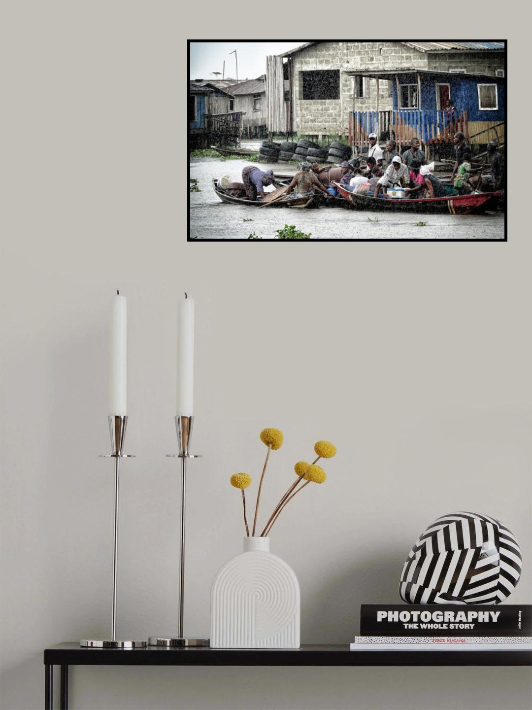 Rainning at Ganvié Poster och Canvastavla