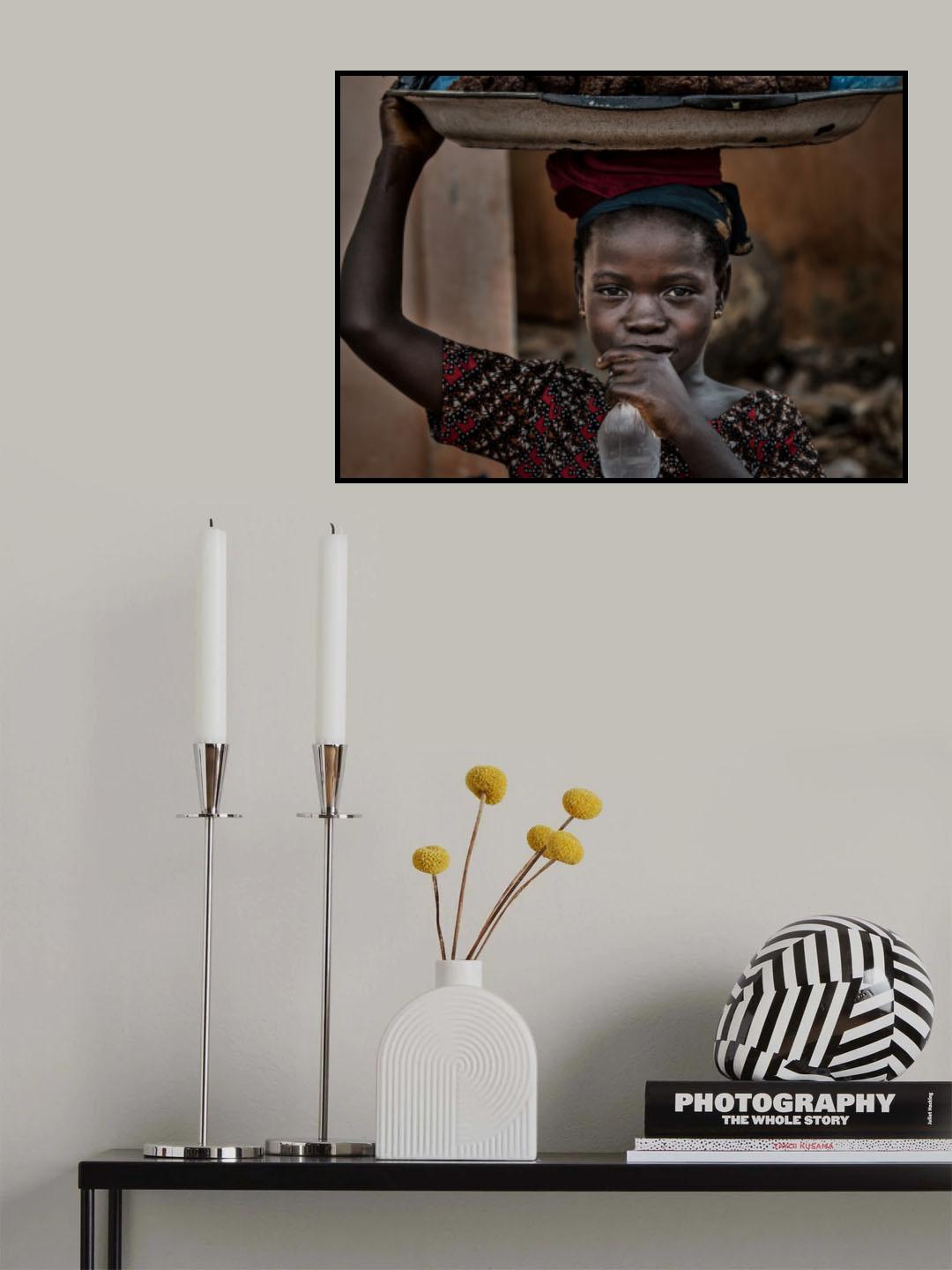 Selling food in a market in Ethiopia Poster och Canvastavla