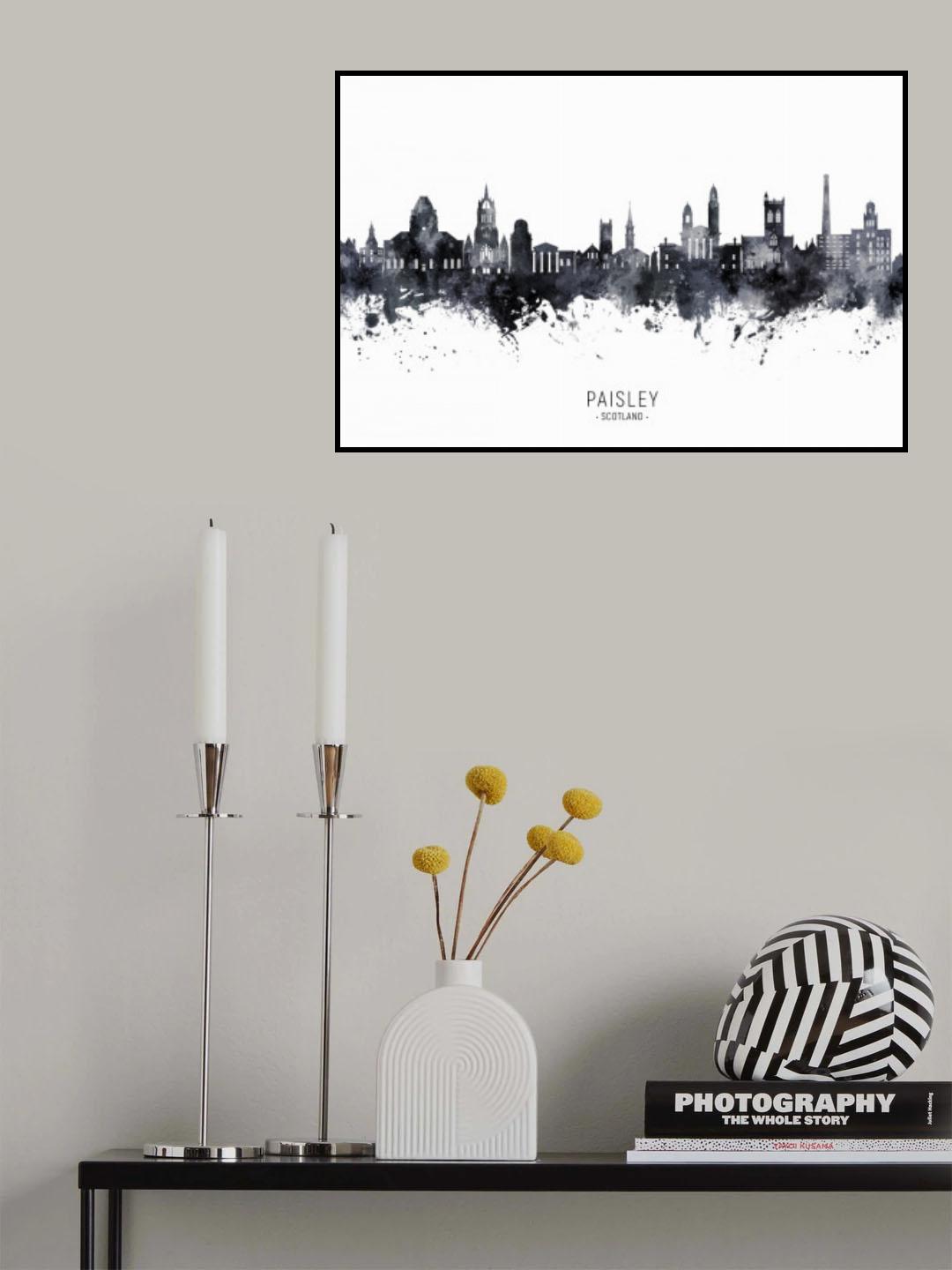 Paisley Scotland Skyline Poster och Canvastavla