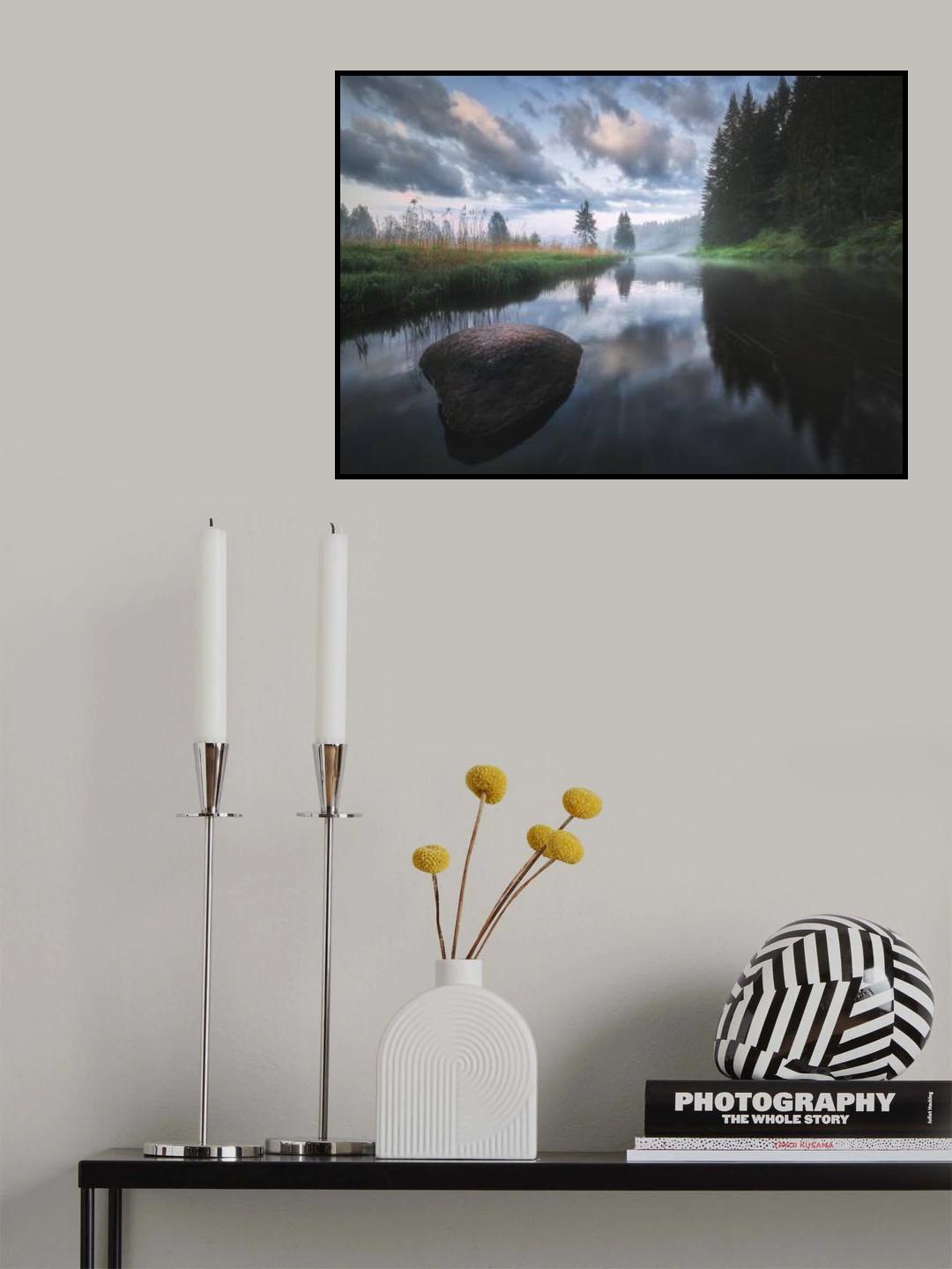 River and stone Poster och Canvastavla