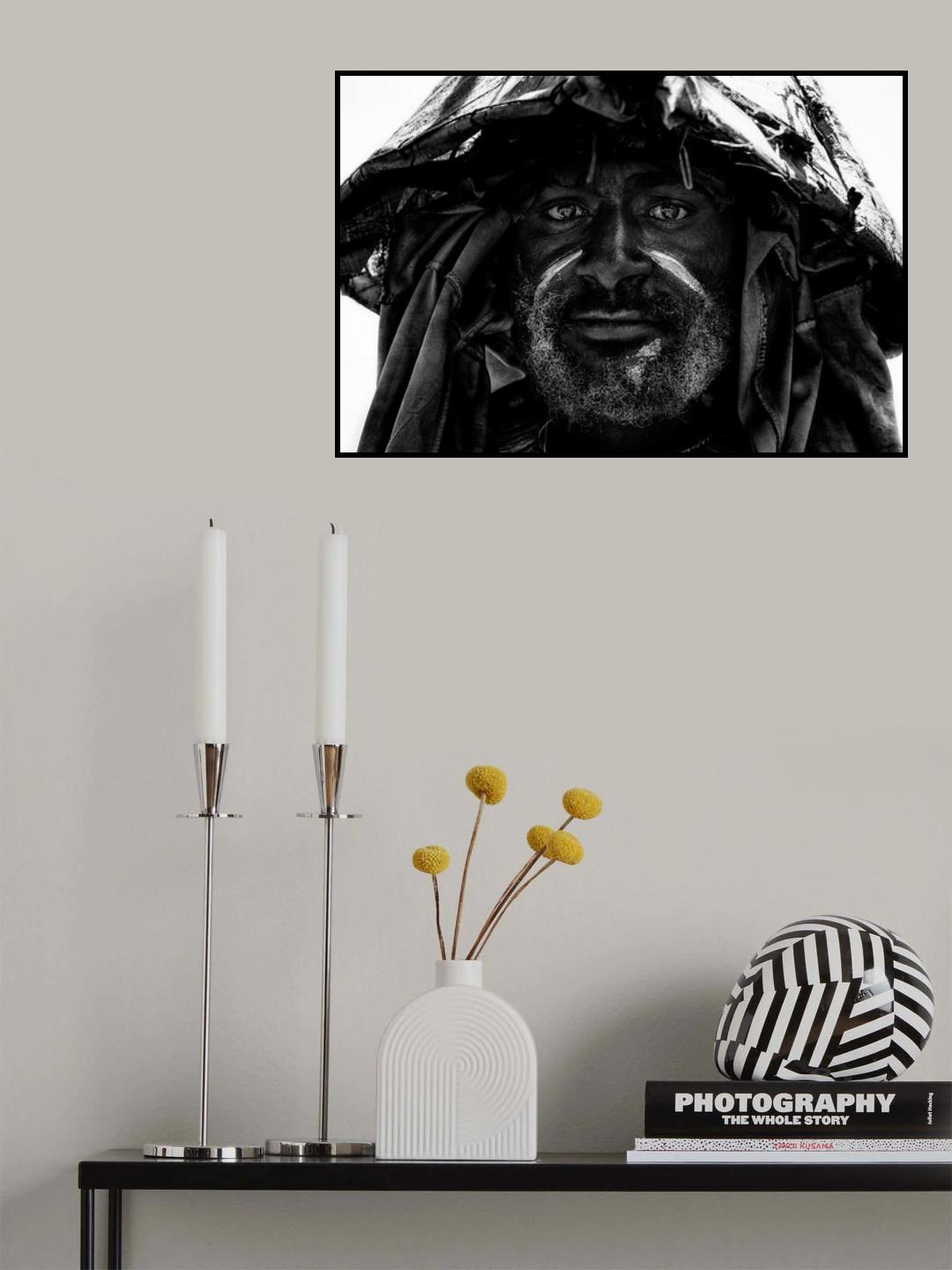 Man at the Mt. Hagen sing-sing festival -Papua New Guinea. Poster och Canvastavla