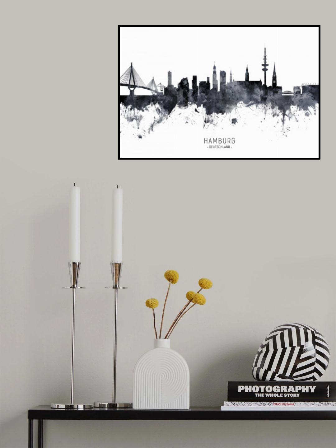 Hamburg Germany Skyline Poster och Canvastavla