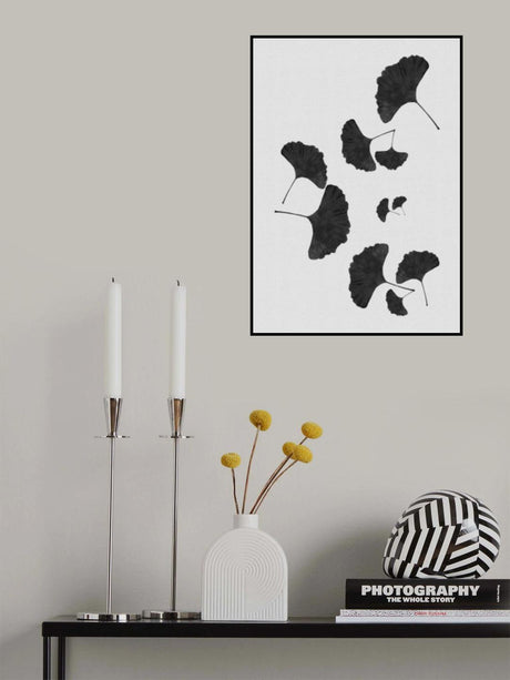 Ginkgo Leaf Black & White I Poster och Canvastavla