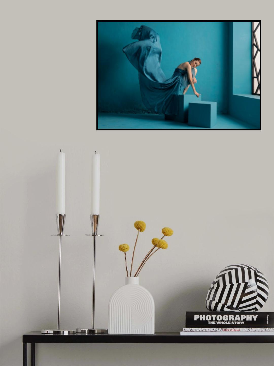 Ballerina with Bluish wardrobe Poster och Canvastavla