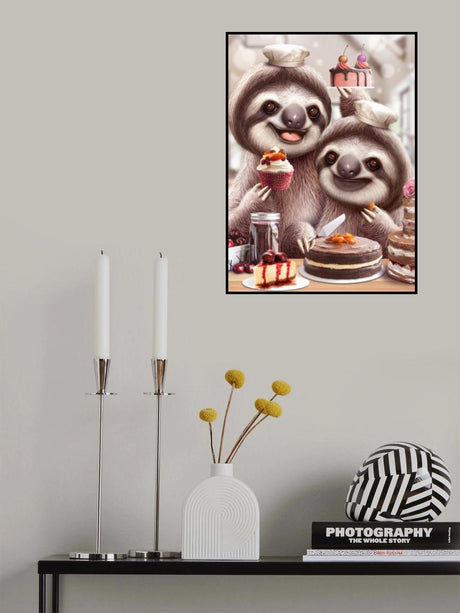 SLOTH BAKING CAKES Poster och Canvastavla