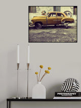 Old car/cat Poster och Canvastavla
