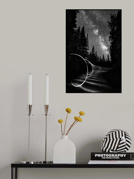 Light Painting under the Milky Way Poster och Canvastavla