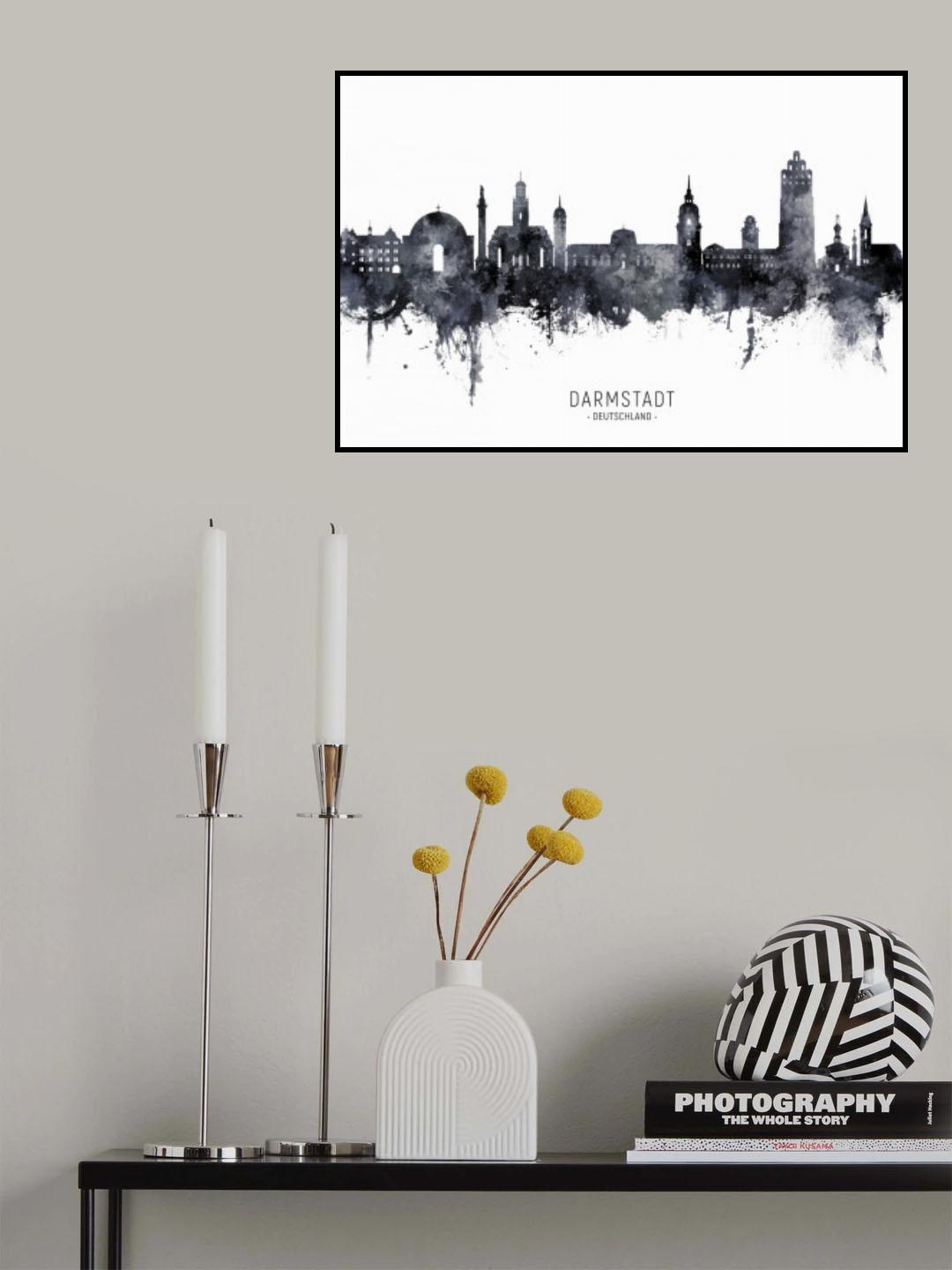 Darmstadt Germany Skyline Poster och Canvastavla