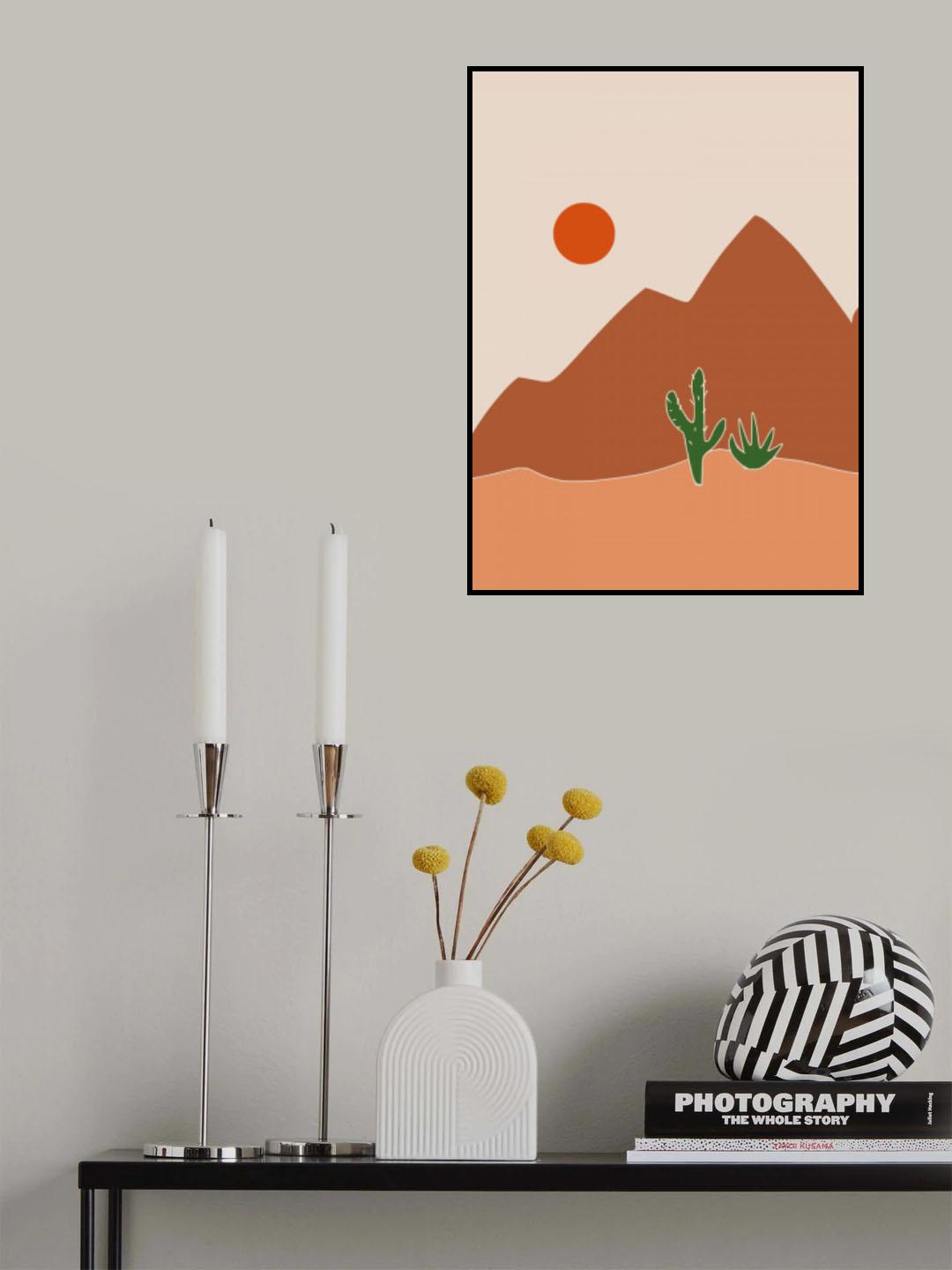 Mountains and Cactus Poster och Canvastavla