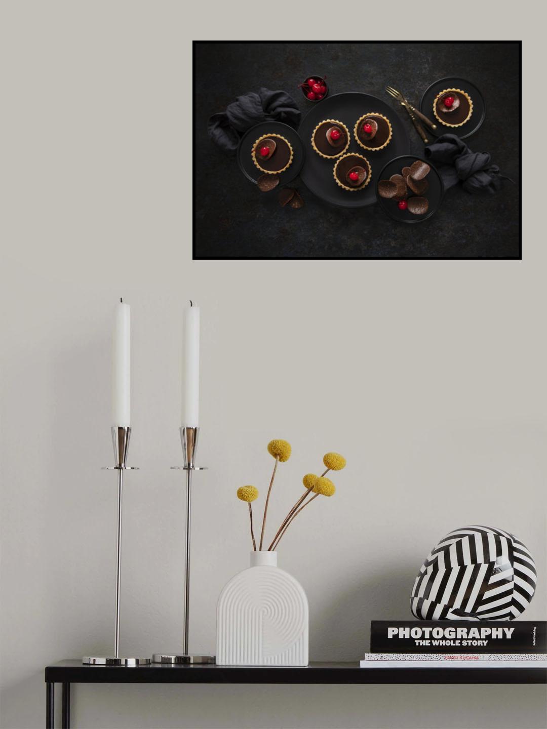 Chocolate cherry tartlets Poster och Canvastavla