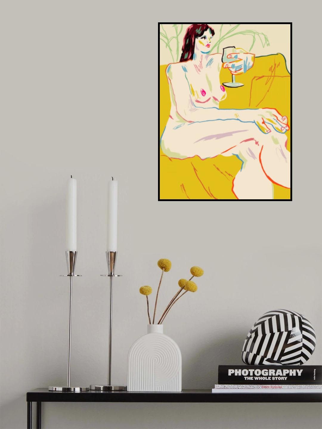 Girl With A Wineglass Poster och Canvastavla