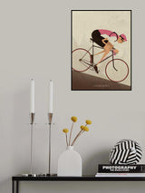 Vintage Downhill Cyclist On Bike Poster och Canvastavla