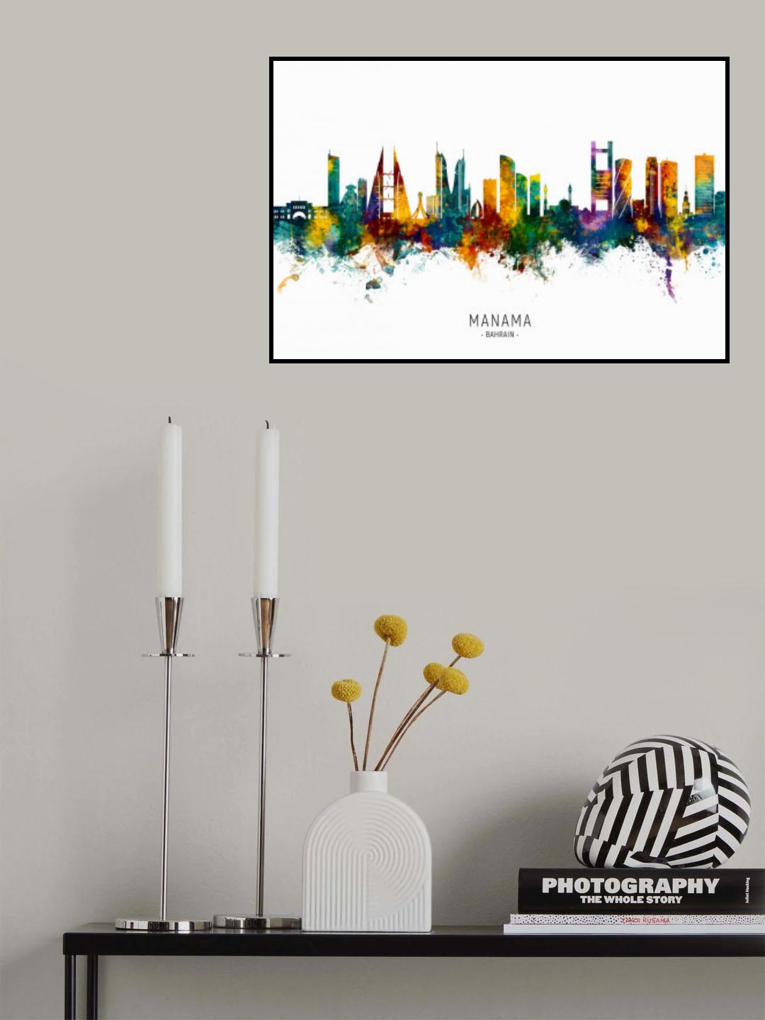 Manama Bahrain Skyline Poster och Canvastavla