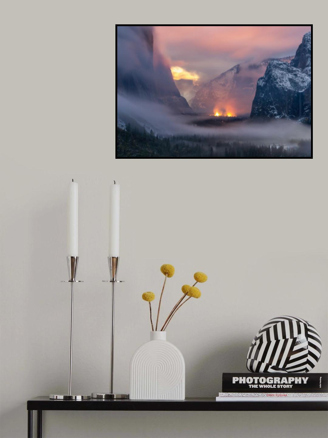 Fire Lit Valley Poster och Canvastavla