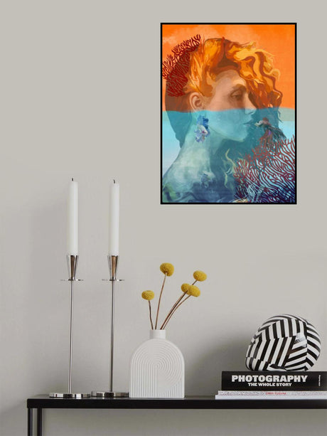 Sualtinda Mercanli Kiz Poster och Canvastavla