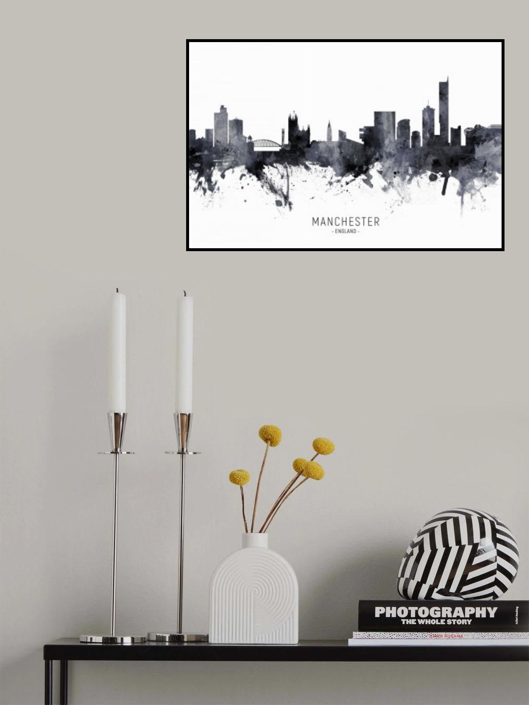Manchester England Skyline Poster och Canvastavla