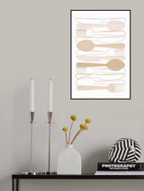 Peach Cutlery Poster och Canvastavla