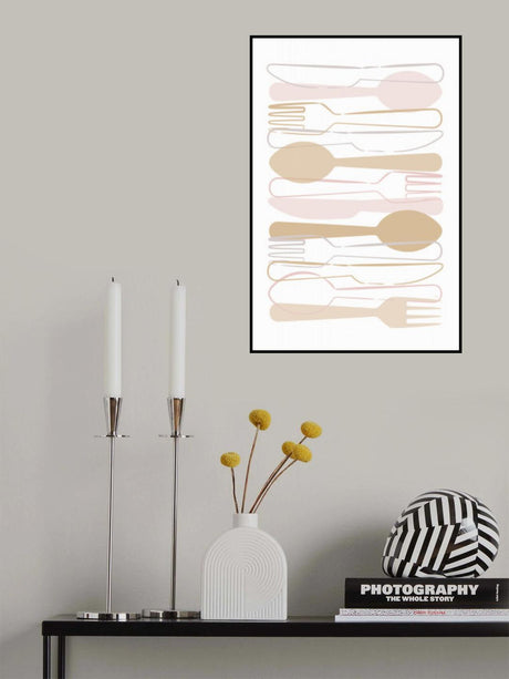 Peach Cutlery Poster och Canvastavla