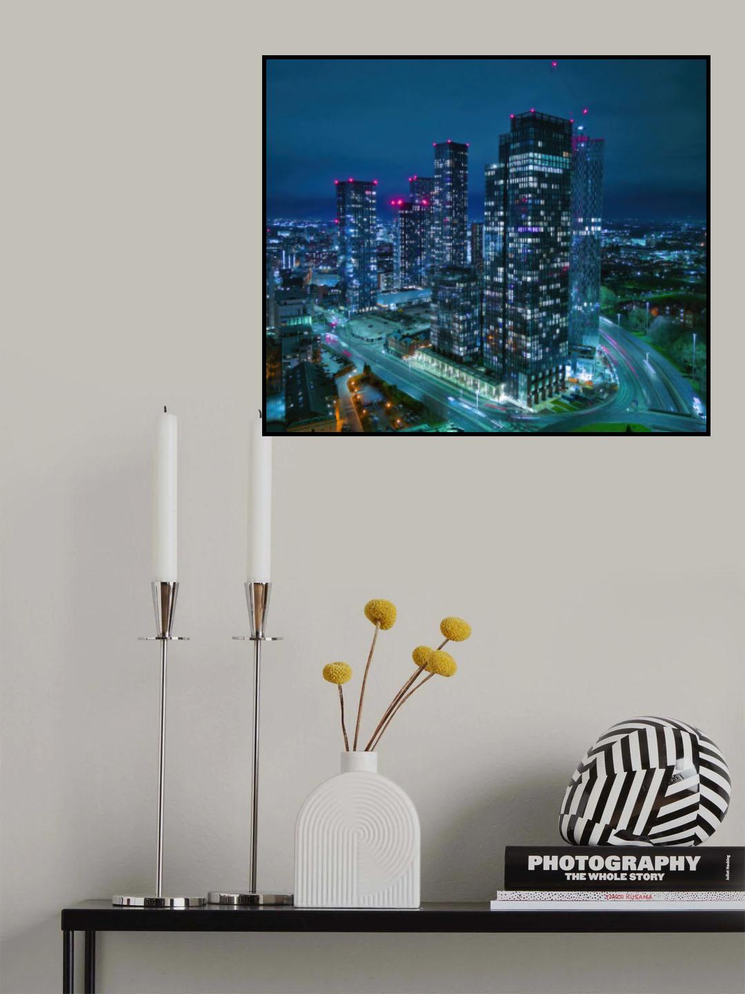 Manchester SkyLine , UK Poster och Canvastavla